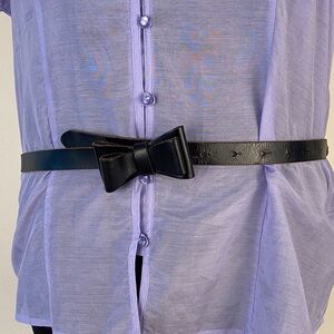 Black Bow Another Line Leather Belt